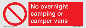 No overnight camping or camper vans